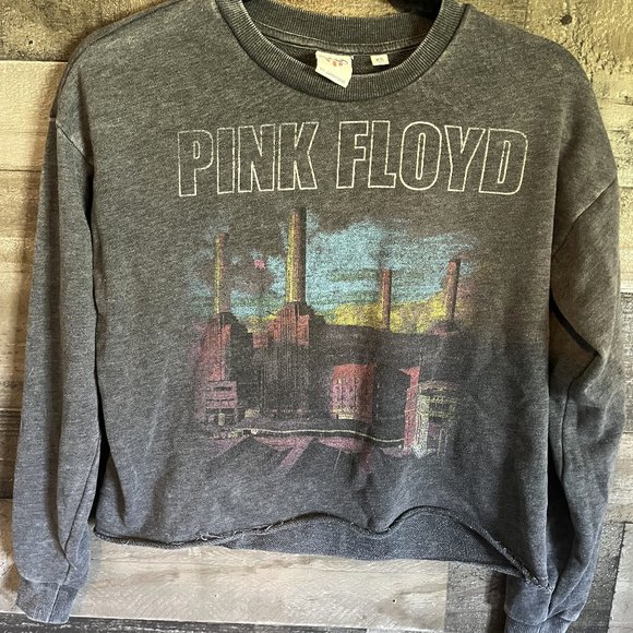 Junk Food Clothing Tops - Pink Floyd Cropped Heavyweight Pullover